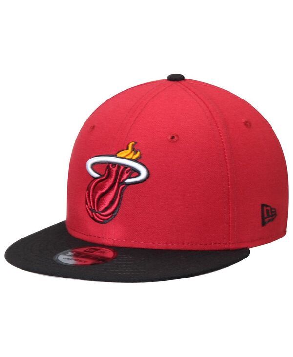 ニューエラ メンズ アクセサリー 帽子 New Era Mens Red and Black Miami Heat 2Tone 9FIFTY Adjustable Snapback Hat Red Black ブラック