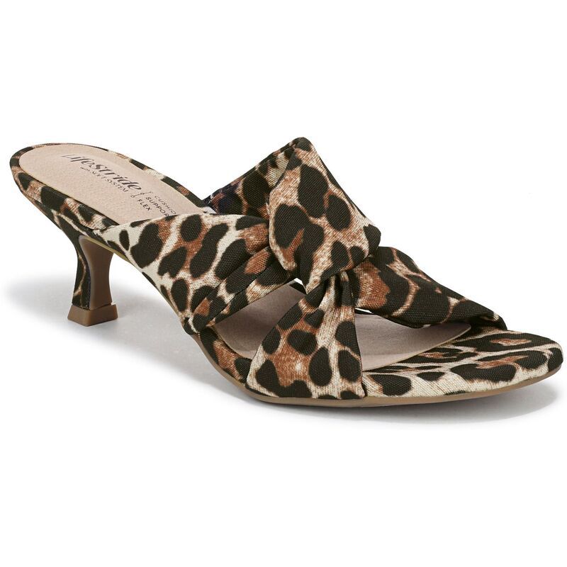 ライフストライド レディース シューズ パンプス サンダル ヒール LifeStride Nori Womens Higheel Dressandals Leopard アニマル