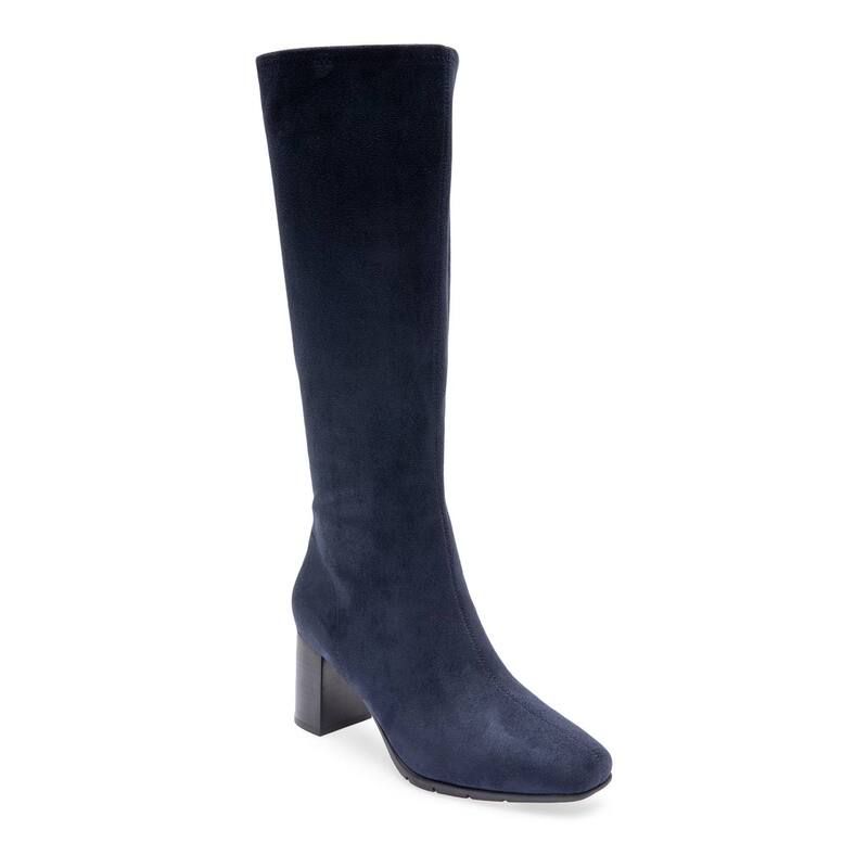 エアロソールズ レディース シューズ ブーツ・レインブーツ Aerosoles Micah Womens KneeHigh Boots Navy Faux Suede ネイビー
