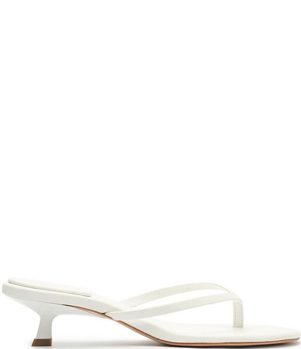 シュッツ レディース シューズ ヒール レザー Schutz Carolyn Leather Thong Kitten Heel Thong Dresslides White ホワイト