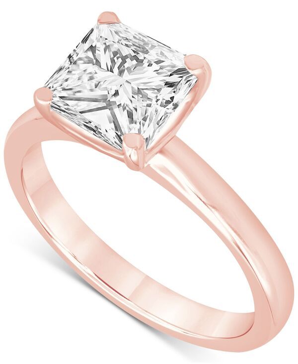 バッジェリーミシュカ レディース アクセサリー リング Badgley Mischka Certified Lab Grown Diamond PrincessCut Solitairengagement Ring 5 ctw in 14k Rose Gold