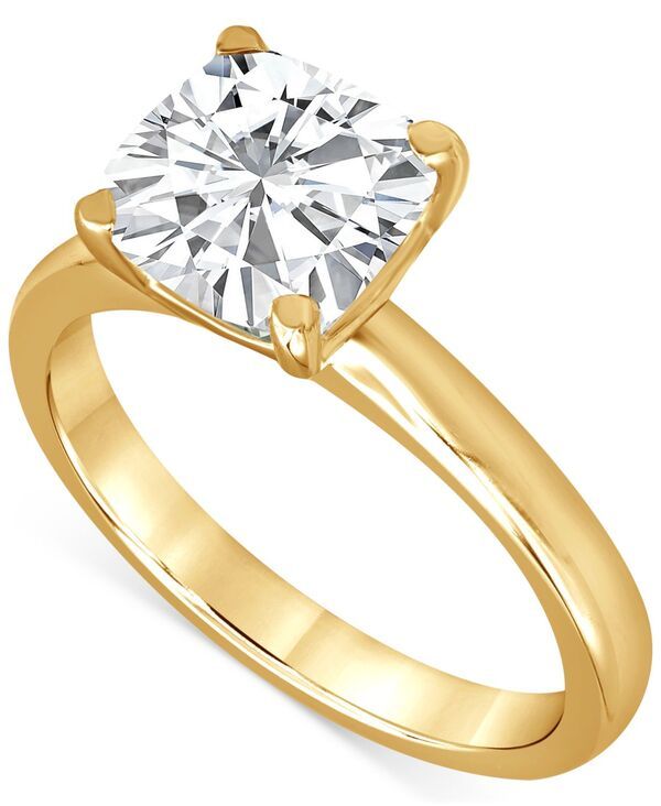 バッジェリーミシュカ レディース アクセサリー リング Badgley Mischka Certified Lab Grown Diamond CushionCut Solitairengagement Ring 4 ctw in 14k Yellow Gol