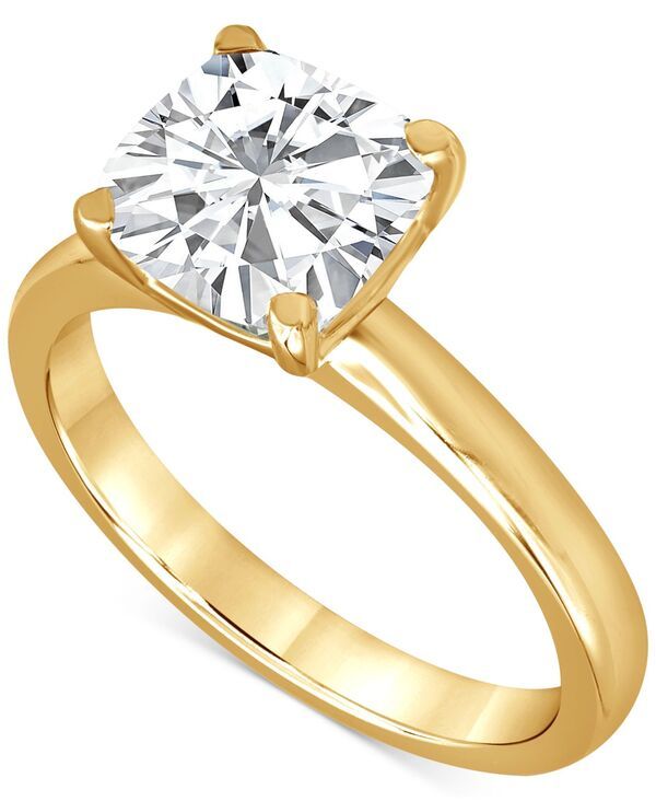 バッジェリーミシュカ レディース アクセサリー リング Badgley Mischka Certified Lab Grown Diamond CushionCut Solitairengagement Ring 5 ctw in 14k Yellow Gol