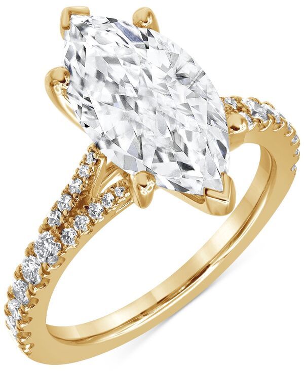 バッジェリーミシュカ レディース アクセサリー リング Badgley Mischka Certified Lab Grown Marquise Diamond Split Shank Engagement Ring 313 ctw in 14k Yellow