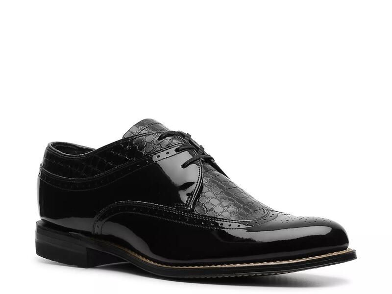 ステイシーアダムス メンズ シューズ オックスフォード ウィングチップ Stacy Adams Dayton Wingtip Oxford Black Croc Print ブラック