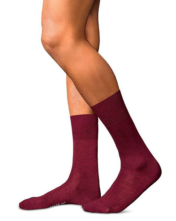 ファルケ メンズ アンダーウェア 靴下 ナイロン ウール シルク Falke No 6 Merino Wool Silk Nylon Dress Socks Barolo