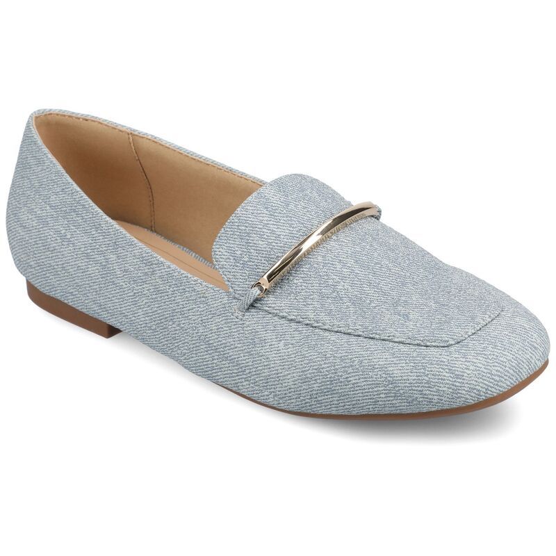 ジャーニー レディース シューズ スリッポン・ローファー Journee WrennWomens Loafer Flats Denim デニム