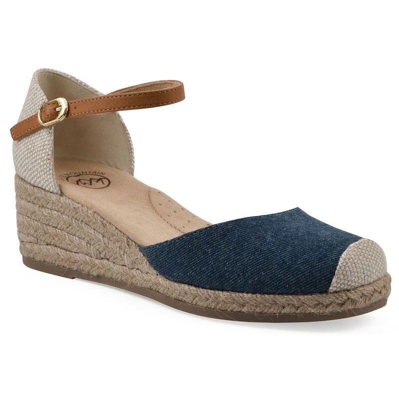 ホワイトマウンテン レディース シューズ サンダル White Mountain Maintain Womens Wedgespadrille Sandals Dark Denim Fabric デニム