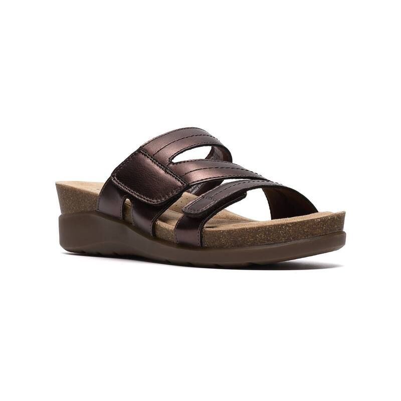 クラークス レディース シューズ サンダル Clarks Calenne Holly Womens Wedge Sandals Bronze Metallic メタリック