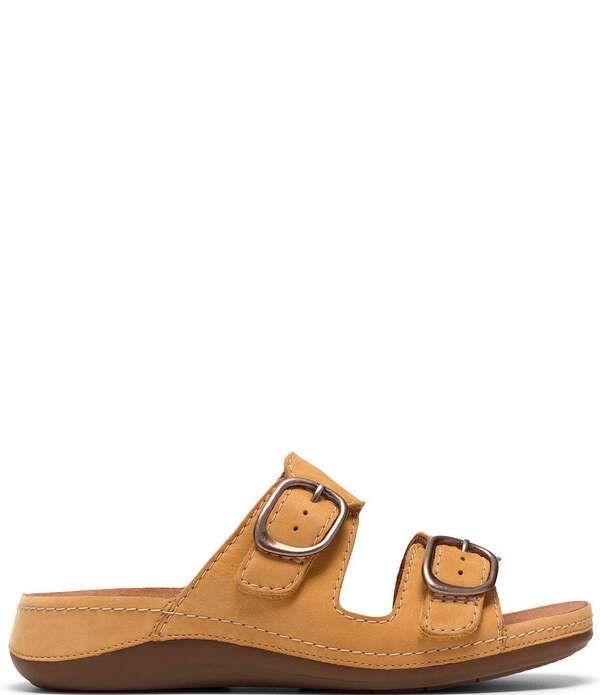 クラークス レディース シューズ サンダル スエード Clarks Artisan Cecily Step Nubuck Suede Slide Sandals Light Ochre