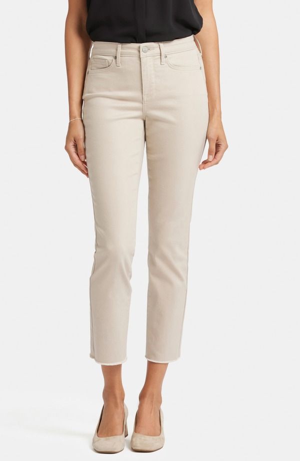 エヌワイディージェイ レディース ボトムス デニムパンツ ジーンズ NYDJ Sheri Frayed Hem Slim Jeans Feather