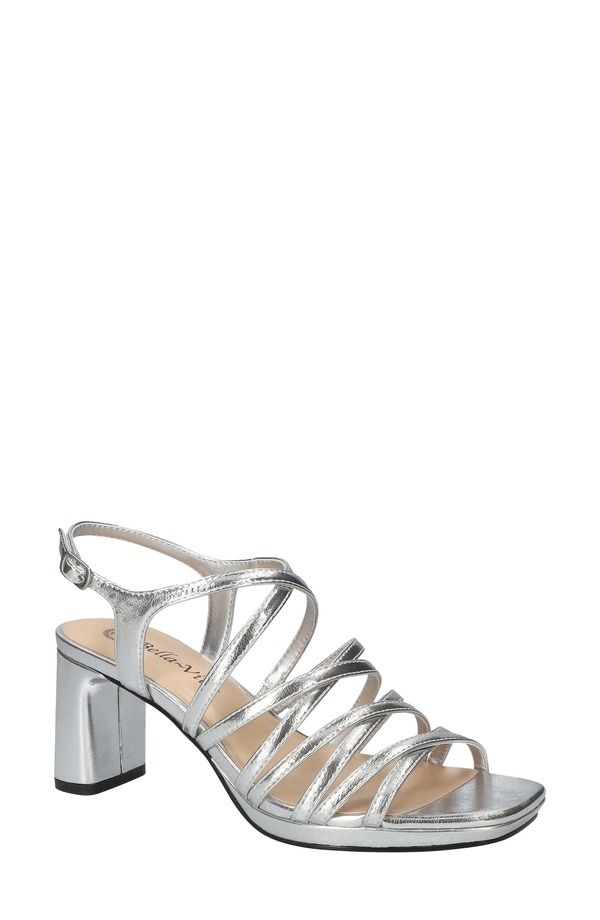 ベラヴィータ レディース シューズ ヒール サンダル Bella Vita Damsel Slingback Sandal Silver Metallic シルバー