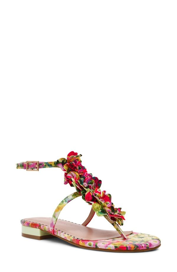 ベッツィジョンソン レディース シューズ サンダル アンクル Betsey Johnson Kenedy Ankle Strap Sandal Green Floral Multi グリーン
