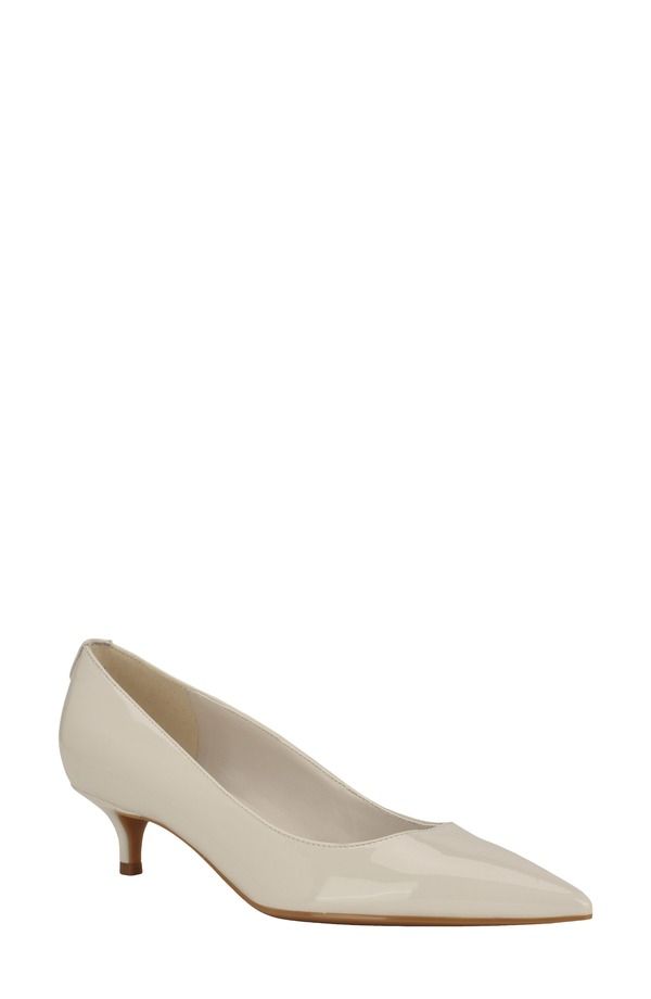 カルバンクライン レディース シューズ ヒール Calvin Klein Roxanna Pointed Toe Pump Ivory Patent アイボリー