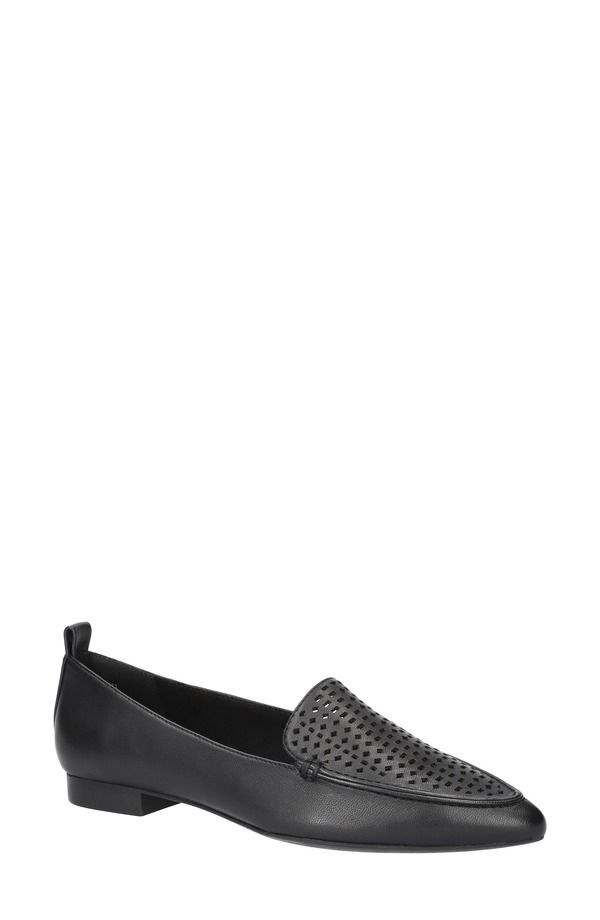 ベラヴィータ レディース シューズ パンプス Bella Vitalessi Perforated Pointed Toe Flat Black Leather ブラック