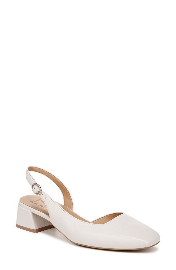 ナチュライザー レディース シューズ ヒール Naturalizer Jayla Half dOrsay Slingback Pump Warm White Leather ホワイト
