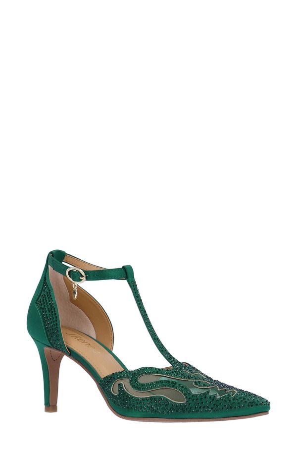 ジェイレニー レディース シューズ ヒール J Rene Lisha Rhinestone Pointed Toe Pump Emerald エメラルド