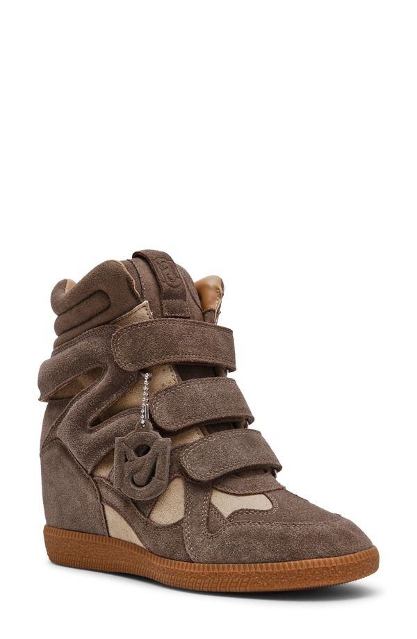 スティーブ マデン レディース シューズ ブーツ・レインブーツ スニーカー Steve Madden Mavis Wedge High Top Sneaker Taupe Sued トープ