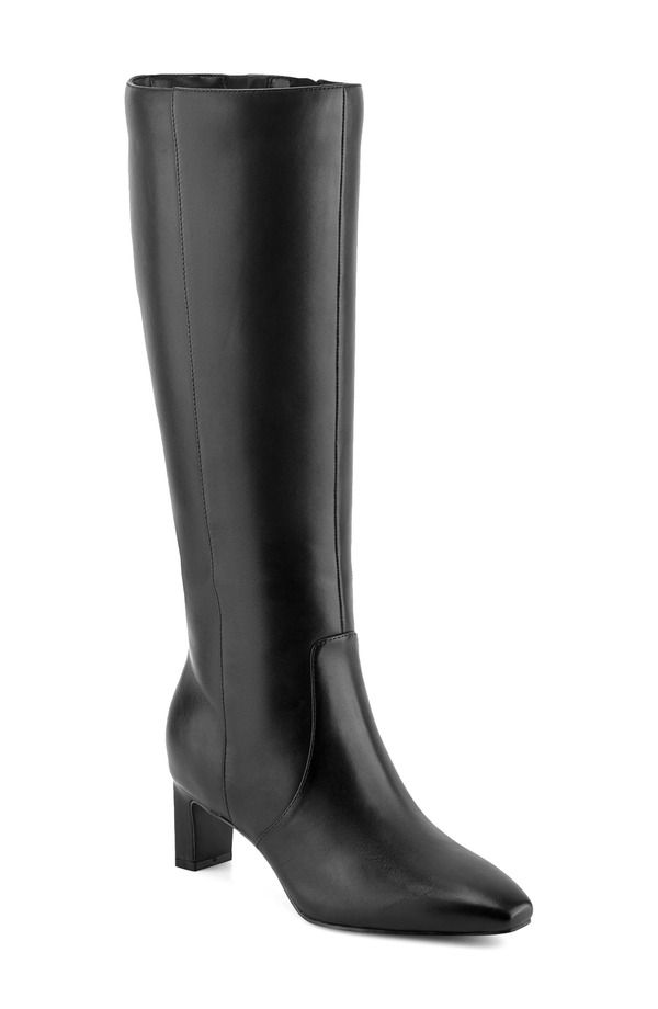 ロックポート レディース シューズ ブーツ・レインブーツ トール Rockport Mabel Tall Boot Black Leather ブラック