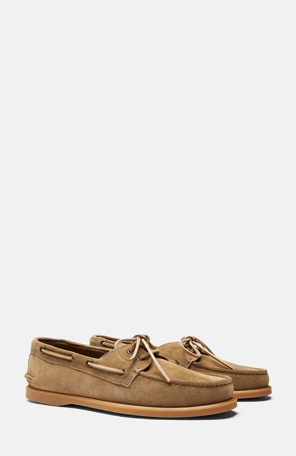 スカロッソ メンズ シューズ SCAROSSO Morgan Boat Shoes Beige Suede ベージュ