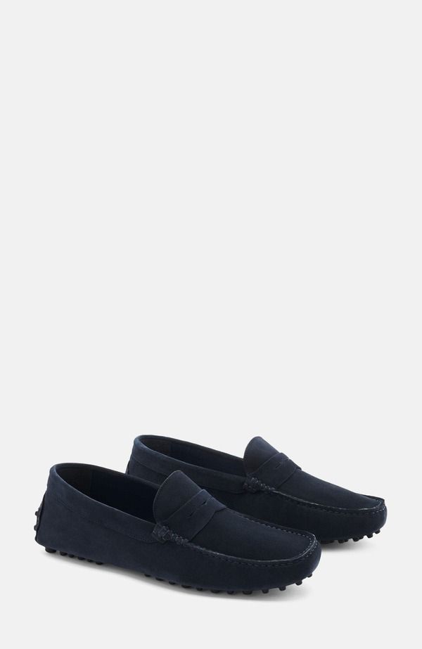 スカロッソ メンズ シューズ SCAROSSO Michael Driving Shoes Blue Suede ブルー