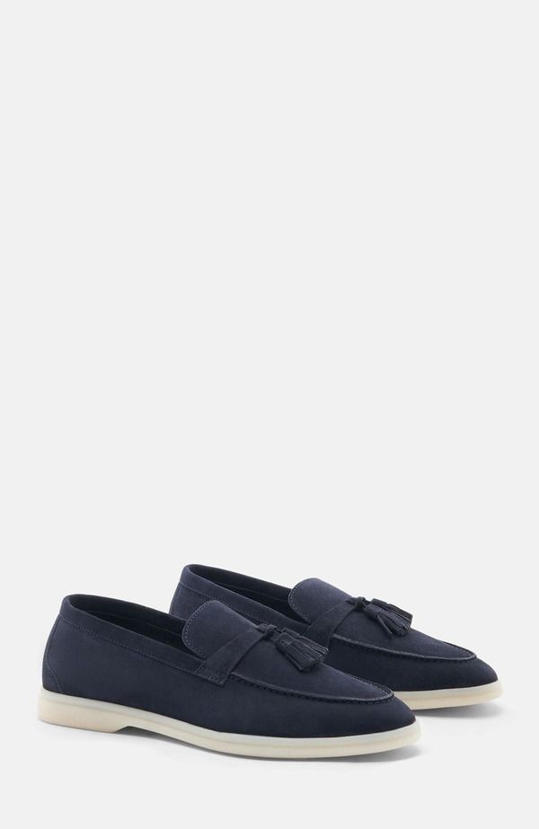 スカロッソ レディース シューズ スリッポン・ローファー SCAROSSO Leandra Loafers Blue Suede ブルー