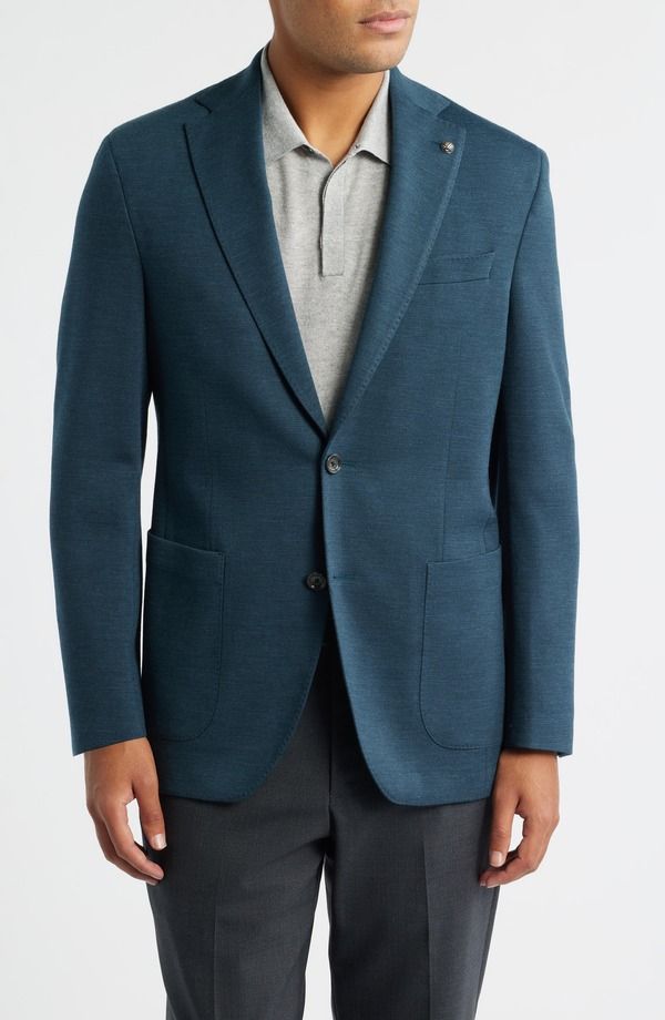 ジャックビクター メンズ アウター ジャケット・ブルゾン ウール コート ニット Jack Victor Hartford Teal Mlange Knit Wool Sport Coat Dark Teal ティール