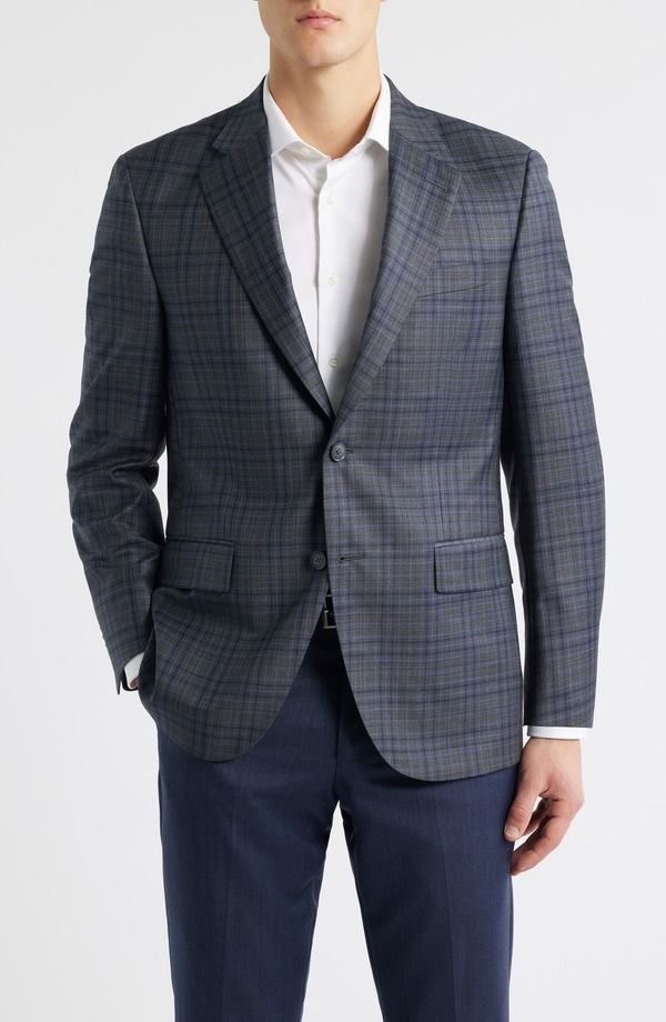 ピーター・ミラー メンズ アウター ジャケット・ブルゾン ウール コート Peter Millar Flynn Classic Fit Grey Plaid Wool Sport Coat Charcoal チャコール