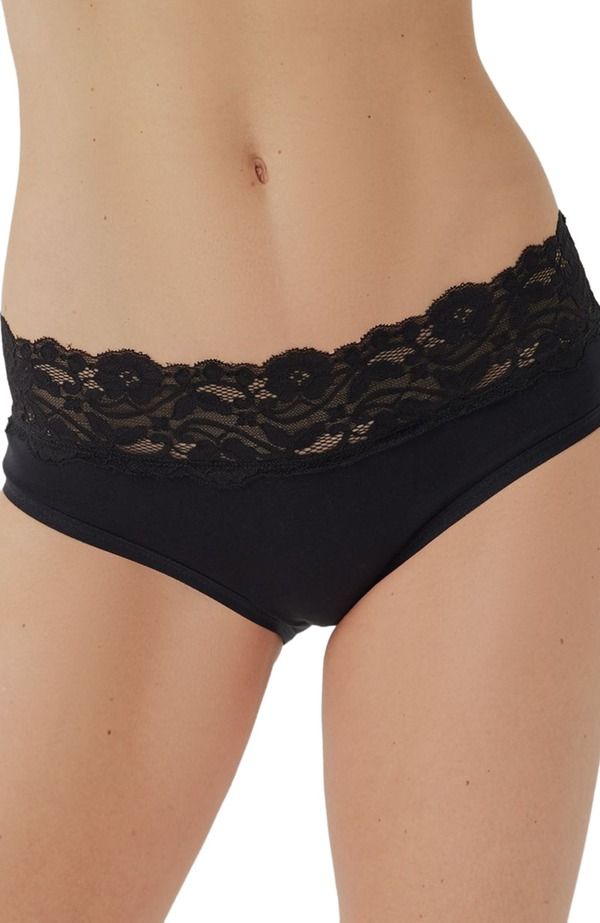 パクト レディース アンダーウェア パンツ コットン レース Pact Organicotton Lace Waist Brief 3Pack Black ブラック