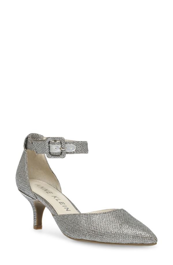 アンクライン レディース シューズ ヒール アンクル Anne Klein Fabulist Ankle Strapump Silver シルバー