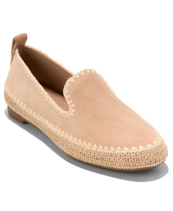 【送料無料】 コールハーン レディース スリッポン・ローファー シューズ Womens Cloudfeel Asbury SlipOn Loafers Tuscan Sand SuedeNatural Raffia