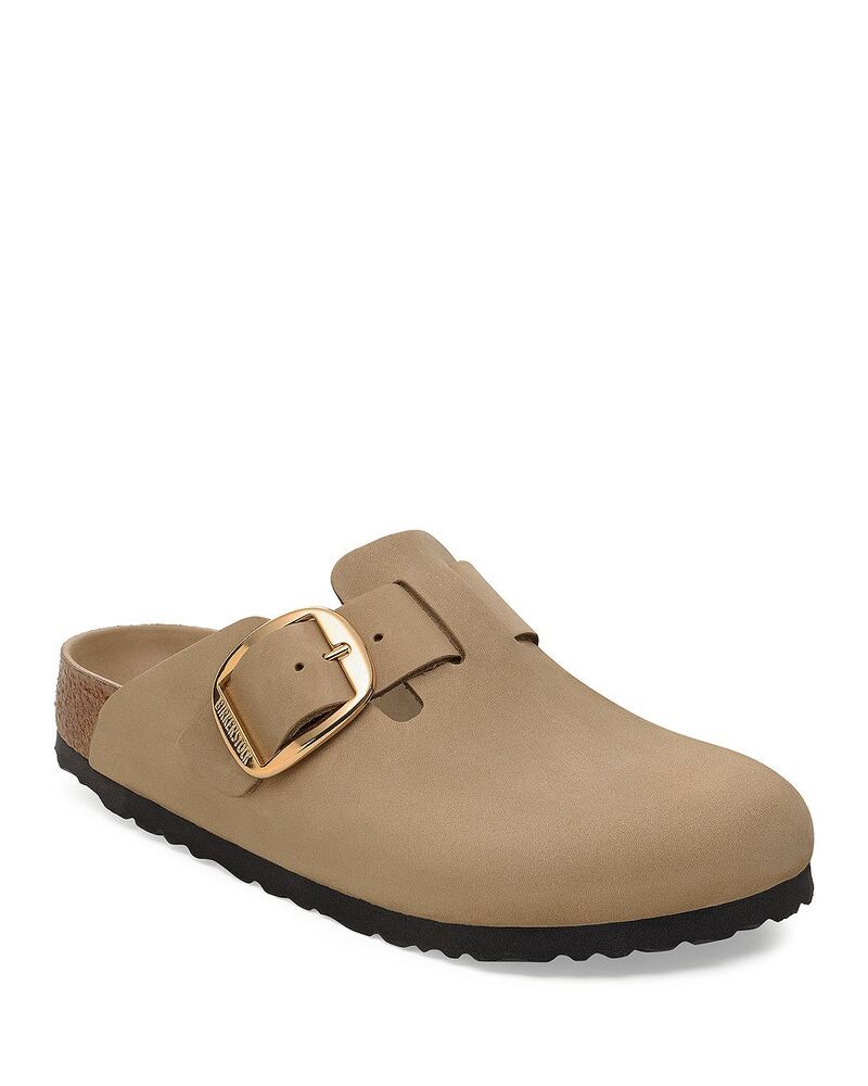 ビルケンシュトック レディース シューズ サンダル レザー Birkenstock Womens Boston Big Buckle Nubuck Leather Clogs Tobacco Nubuck
