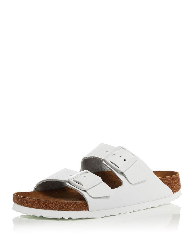 ビルケンシュトック レディース シューズ サンダル Birkenstock Womens Arizona Soft Footbed Slide Sandals White Leather ホワイト