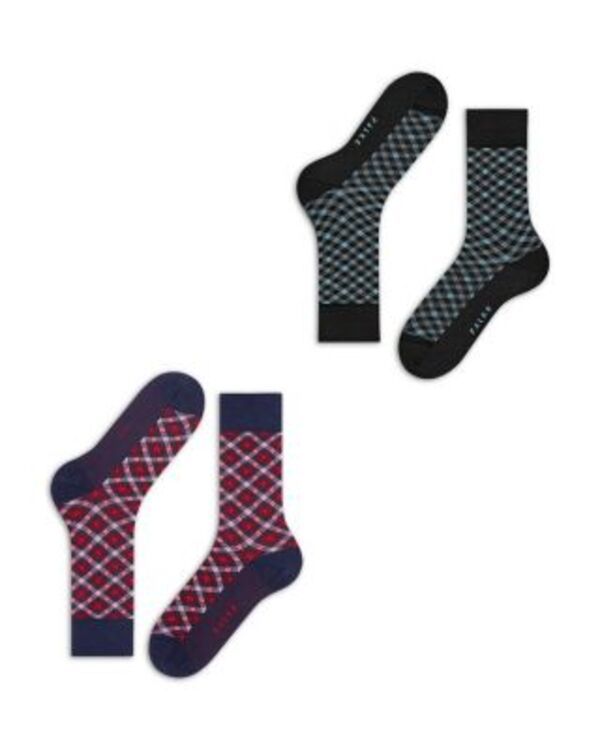 ファルケ メンズ アンダーウェア 靴下 Falke Smart Check Socks Pack of 2 Sortiment チェック