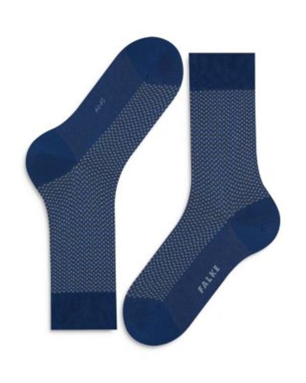 ファルケ メンズ アンダーウェア 靴下 ナイロン コットン Falke Uptown Tie Cotton Nylon Grid Crew Socks Royal Blue ブルー