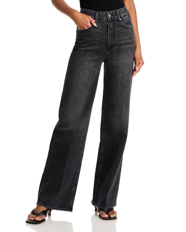 ペイジ レディース ボトムス デニムパンツ ワイドレッグ ジーンズ PAIGE Sasha High Rise Wide Leg Jeans in Viper Black Distressed Viper Black Distressed ブラック
