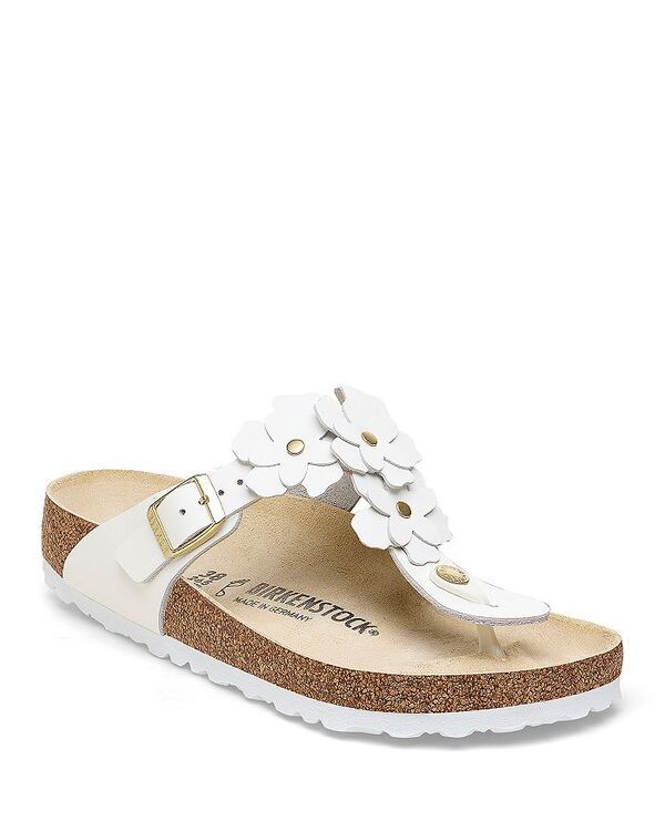 ビルケンシュトック レディース シューズ サンダル Birkenstock Womens Gizeh Flowers Slip On Thong Sandals White ホワイト