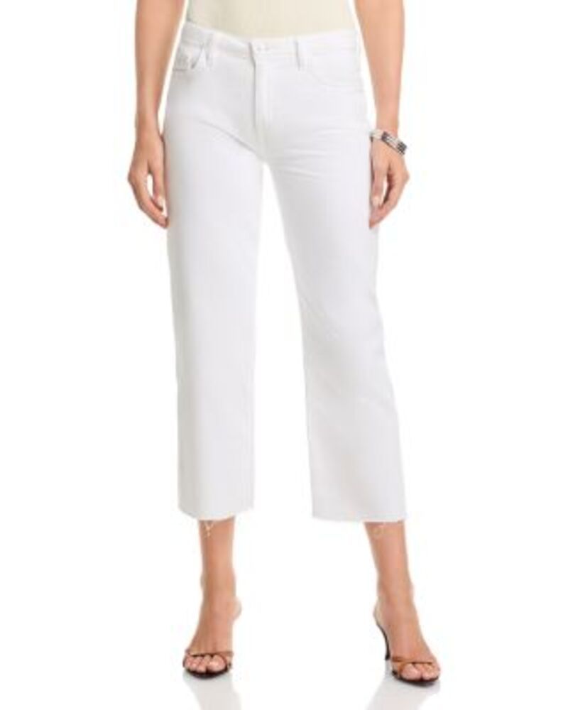 ラジャンス レディース ボトムス デニムパンツ ワイドレッグ ジーンズ LAGENCE Wanda High Rise Crop Wide Leg Jeans in Blanc