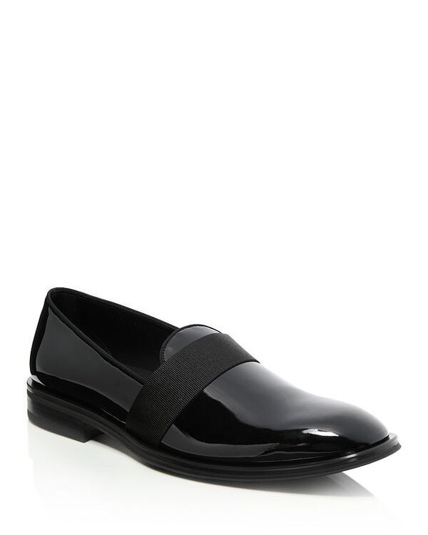 ボス レディース シューズ スリッポン・ローファー ローファー BOSS Mens Derrek Patent Smoking Loafers with Ribbon Black ブラック