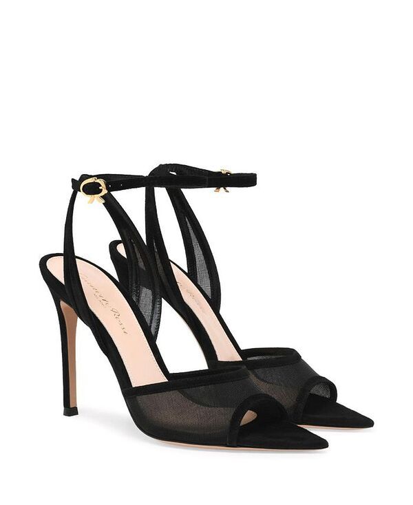 ジャンヴィト ロッシ レディース シューズ サンダル Gianvito Rossi Womens Dorotea Sandals Black Leather and Fabric ブラック