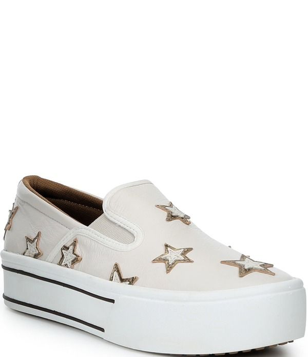 アリアト レディース ボトムス カジュアルパンツ プラットフォーム スニーカー レザー Ariat Womenskylar Star Leather Slip On Platform Sneakers Pearl White ホワイト