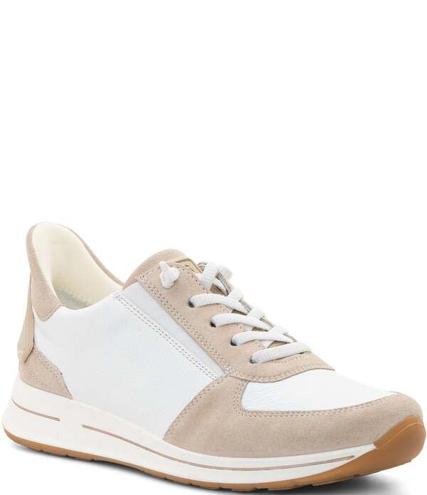 アラ レディース シューズ スニーカー スエード レザー ara Ovation Leather and Suede Sneakers WhiteShell ホワイト
