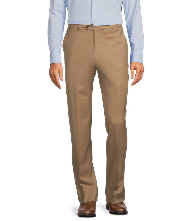 ハート シャフナー マルクス メンズ ボトムス カジュアルパンツ パンツ Hart Schaffner Marx Chicago Classic Fit PreTailored Flat Front Super Stretch Dress Pants Tan