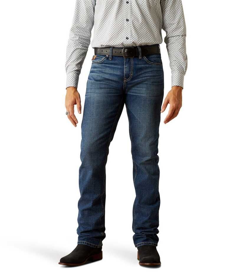 アリアト メンズ ボトムス デニムパンツ ストレート ジーンズ Ariat M8 Ashton Slimmest Fit Straight Leg Jeans BLue ブルー