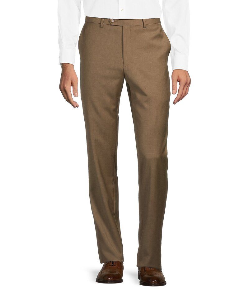 ヒッキーフリーマン メンズ ボトムス カジュアルパンツ パンツ Hickey Freeman Modern Fit FlatFront Solid Dress Pants Tan タン