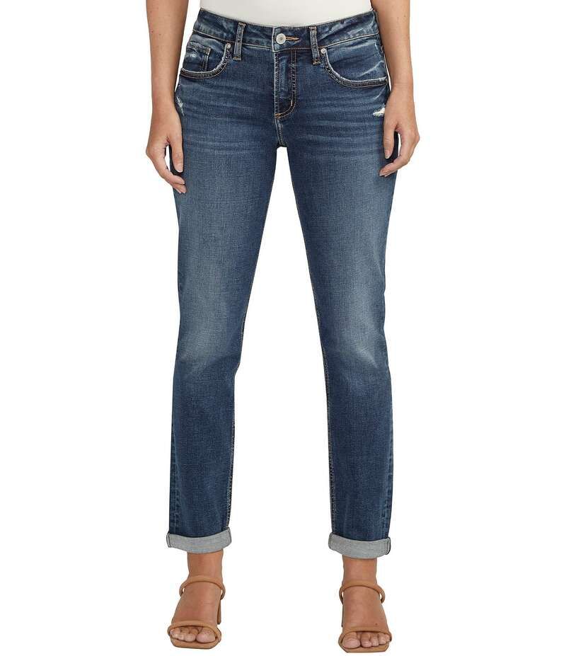 シルバー ジーンズ レディース ボトムス デニムパンツ Silver Jeans Co Mid Rise Power Stretch Boyfriend Slim Cuff Jeans Indigo インディゴ