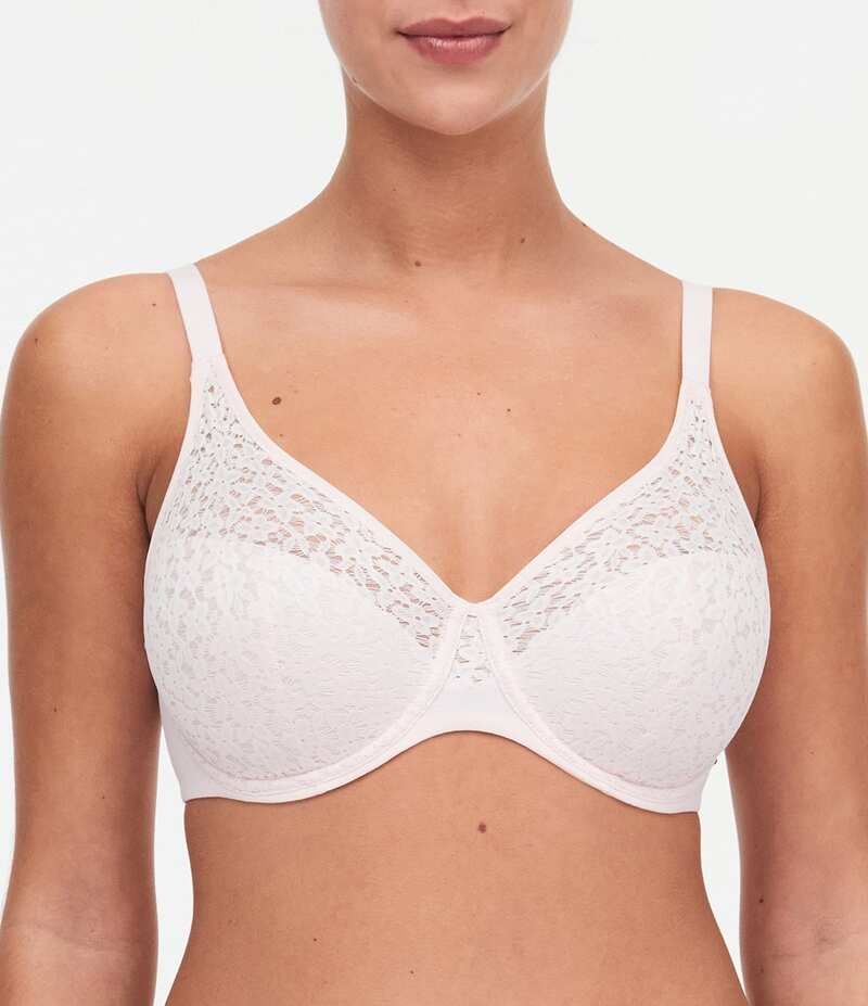 シャントル レディース アンダーウェア ブラジャー フラワー柄 Tシャツ レース フラワー Chantelle Norah Floral Stretch Lace Full Coverage TShirt Seamless Bra Blushing Pink