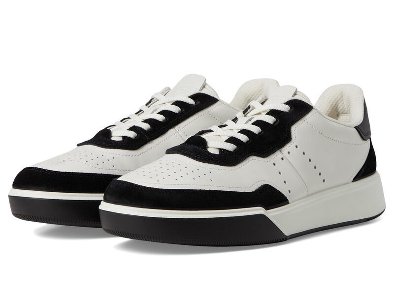 エコー メンズ シューズ スニーカー レース ECCO Street Court Lace Sneaker BlackWhite ホワイト