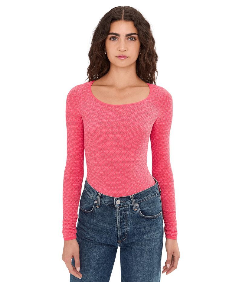 フリーピープル レディース トップス シャツ Free People Love Letter Long Sleeve Tart Berry
