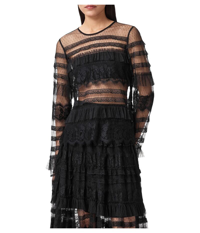 オールセインツ レディース トップス シャツ チュール AllSaints Arlea Tulle Top Black ブラック
